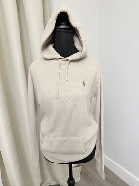 Polo Ralph Lauren Cream Waffle-Knit Hoodie Sweater